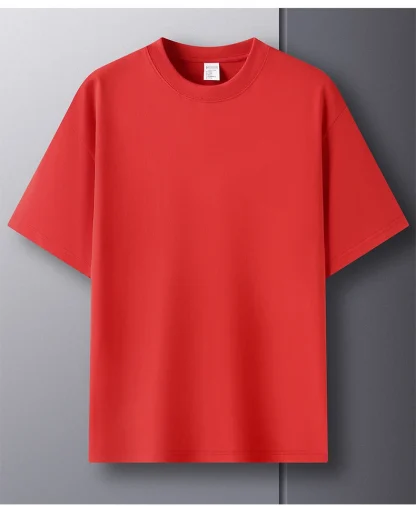 Minimalist Plain T-shirt with Round Neck - Image 13
