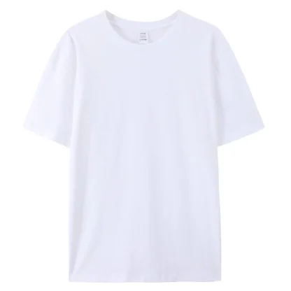 Basic Plain T-shirt with Crew Neck - Image 3