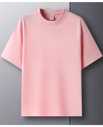 Minimalist Plain T-shirt with Round Neck - Image 8
