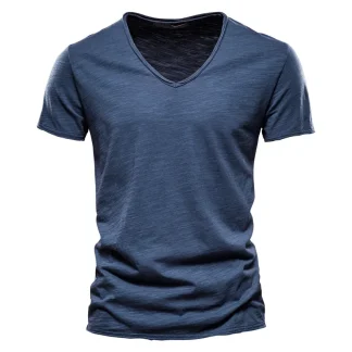 Blank V-neck T-shirt with Slim Fit Design
