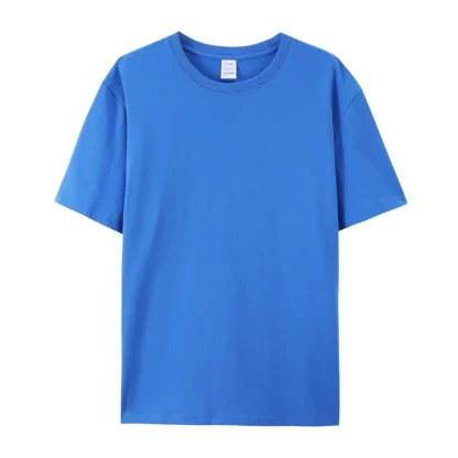 Basic Plain T-shirt with Crew Neck - Image 11